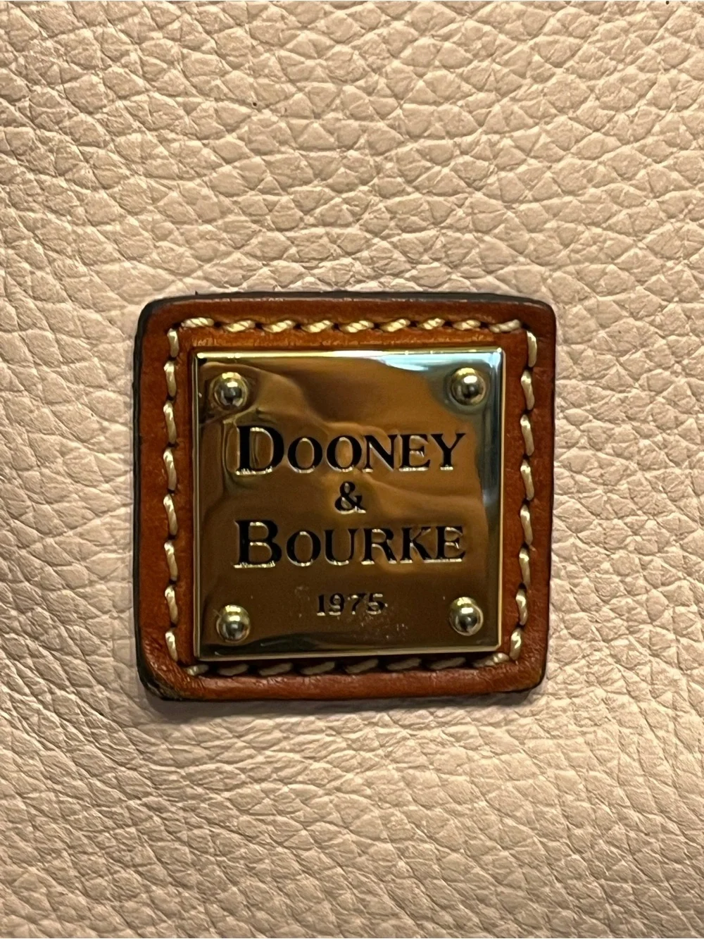 Dooney & Bourke Blush Pink Pebbled Leather Purse with Brown Trim